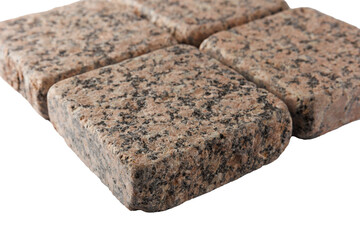 Four paving stones isolated on a white background