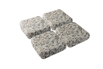 Four paving stones isolated on a white background