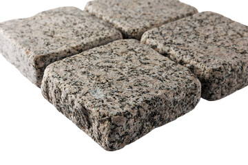 Four paving stones isolated on a white background