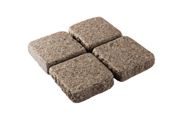 Four paving stones isolated on a white background