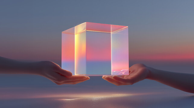 Two hands minimal gesture mock-up creative human interaction concept modern communication design relationship illustration generated ai