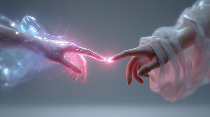 Hand gesture showing push pull minimalist creative interaction concept modern communication design human relationship illustration generated ai