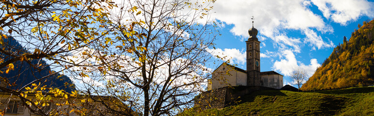 the church of mesocco switzerland panorama