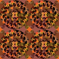 Geometric pattern with cat faces. For printing on fabric.