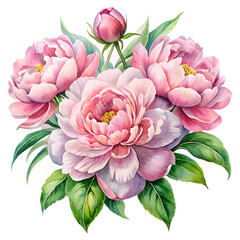 Elegant Watercolor Flowers Clipart: Peony, Orchid, and Sunflower Blooms for Spring & Summer Design