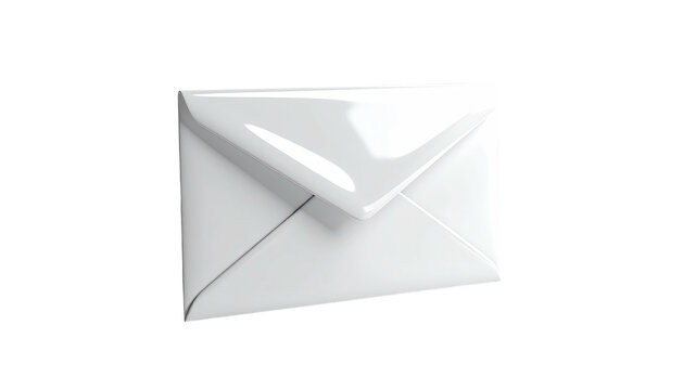 Glossy white envelope against a black background - Powered by Adobe