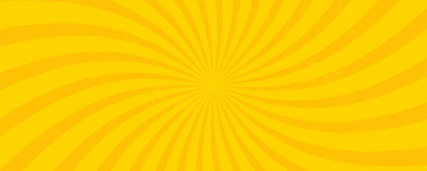 Abstract orange comic background. Art pop cartoon backdrop. Halftone effect pattern. Fun anime texture. Starburst manga style bg. Mark popart radial gradient. Spiral, swirl, comic rays.