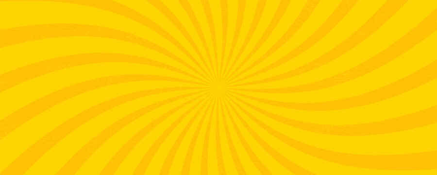 Abstract orange comic background. Art pop cartoon backdrop. Halftone effect pattern. Fun anime texture. Starburst manga style bg. Mark popart radial gradient. Spiral, swirl, comic rays.