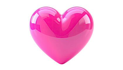 Glossy pink heart, reflected light, black backdrop