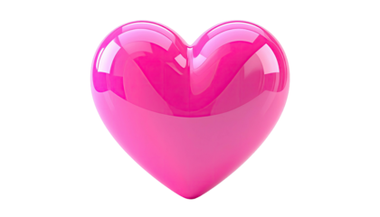 Glossy pink heart, reflected light, black backdrop