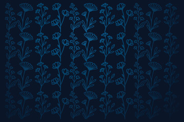 Dark blue floral pattern vector background