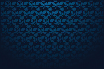 Dark blue floral pattern vector background