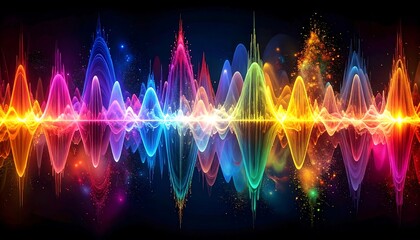 Vibrant colorful sound waves