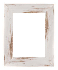 white distressed picture frame on white background