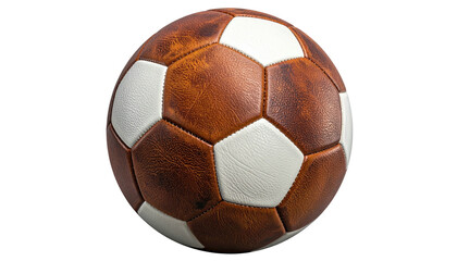 Leather soccer ball hex pattern, alternating brown and white panels