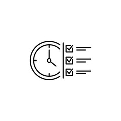 To-Do Reminder Clock for Productivity Apps Line Icon