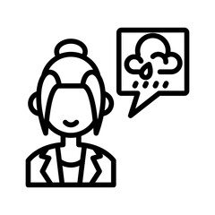 Women weather reporter icon