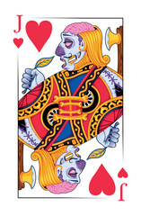 Zombie Jack of Hearts Playing Card. Vector illustration.
