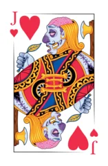 Fototapete Kinderzimmer Zombie Jack of Hearts Playing Card. Vector illustration.   © ddraw