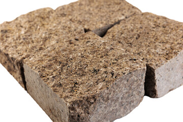 Four paving stones isolated on a white background