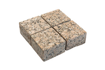 Four paving stones isolated on a white background