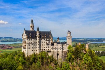 Neuschwanstein Castle in the Bavarian Alps, Germany