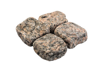 Four paving stones isolated on a white background