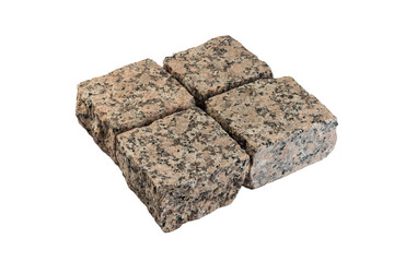 Four paving stones isolated on a white background