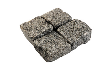 Four paving stones isolated on a white background