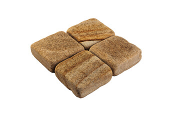 Four paving stones isolated on a white background