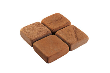 Four paving stones isolated on a white background