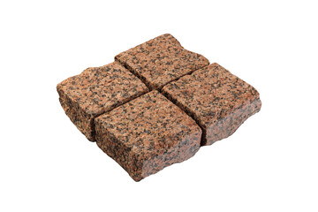 Four paving stones isolated on a white background