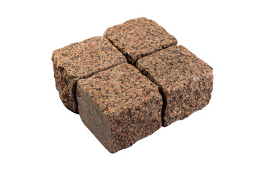 Four paving stones isolated on a white background
