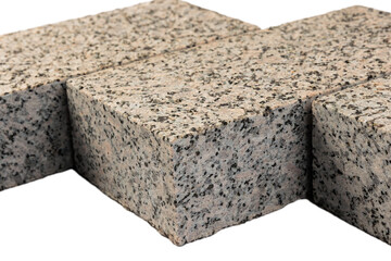 Four paving stones isolated on a white background