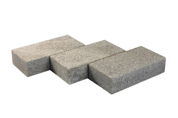 Four paving stones isolated on a white background