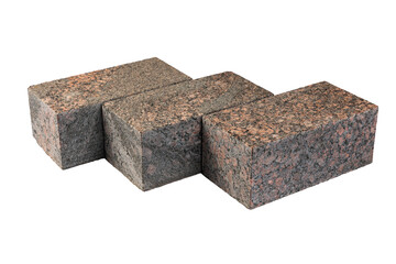 Four paving stones isolated on a white background