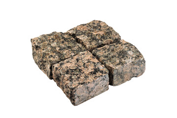 Four paving stones isolated on a white background