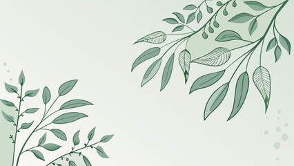 Animated Watercolor Botanical Leaves Frame - Minimalist Spring Wedding Design