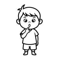 Boy thinking illustration