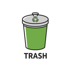 Green garbage can recycle