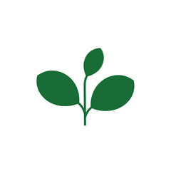 Green sapling growth icon