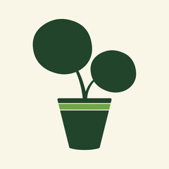 Minimalist potted topiary