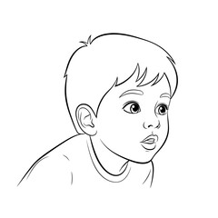 Boy head outline drawing