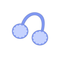 Blue Earmuffs Illustration: Winter Accessory