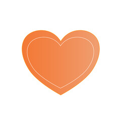 Gradient Peach Heart - Vector Illustration