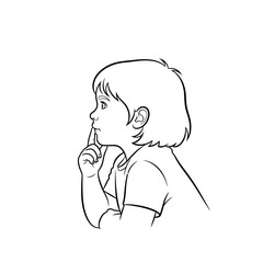 Child asking for quiet shhh