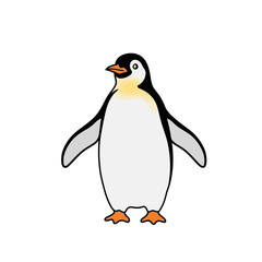 Cute king penguin drawing.