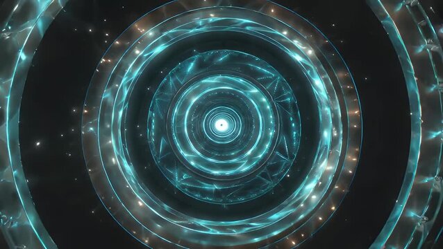  Ultra High Definition 4K Computer Generated Imagery of Concentric Circles Animating Inward and