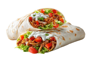 Savory pulled meat and fresh vegetables wrapped in a soft tortilla (1)