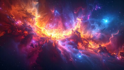 Vibrant cosmic nebula (2)